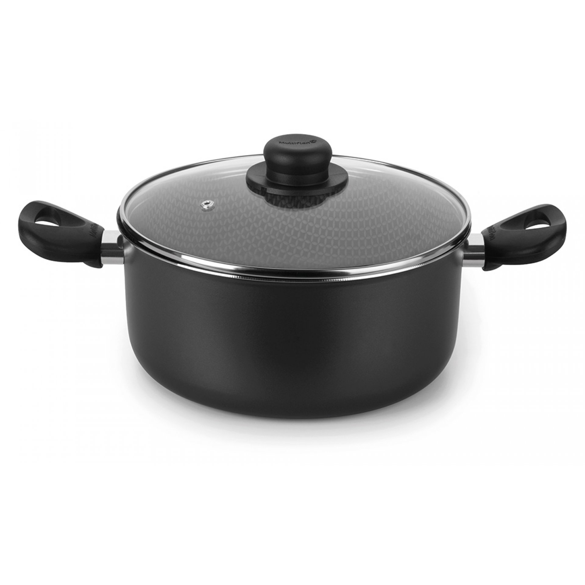 CACEROLA CON ASAS 24 CM C/ TAPA DE VIDRIO GOURMET