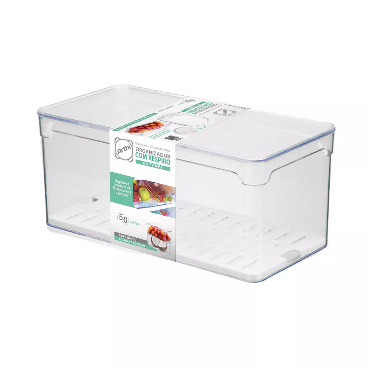 ORGANIZADOR CON TAPA,  REJILLA Y VENTILACION 5 LT