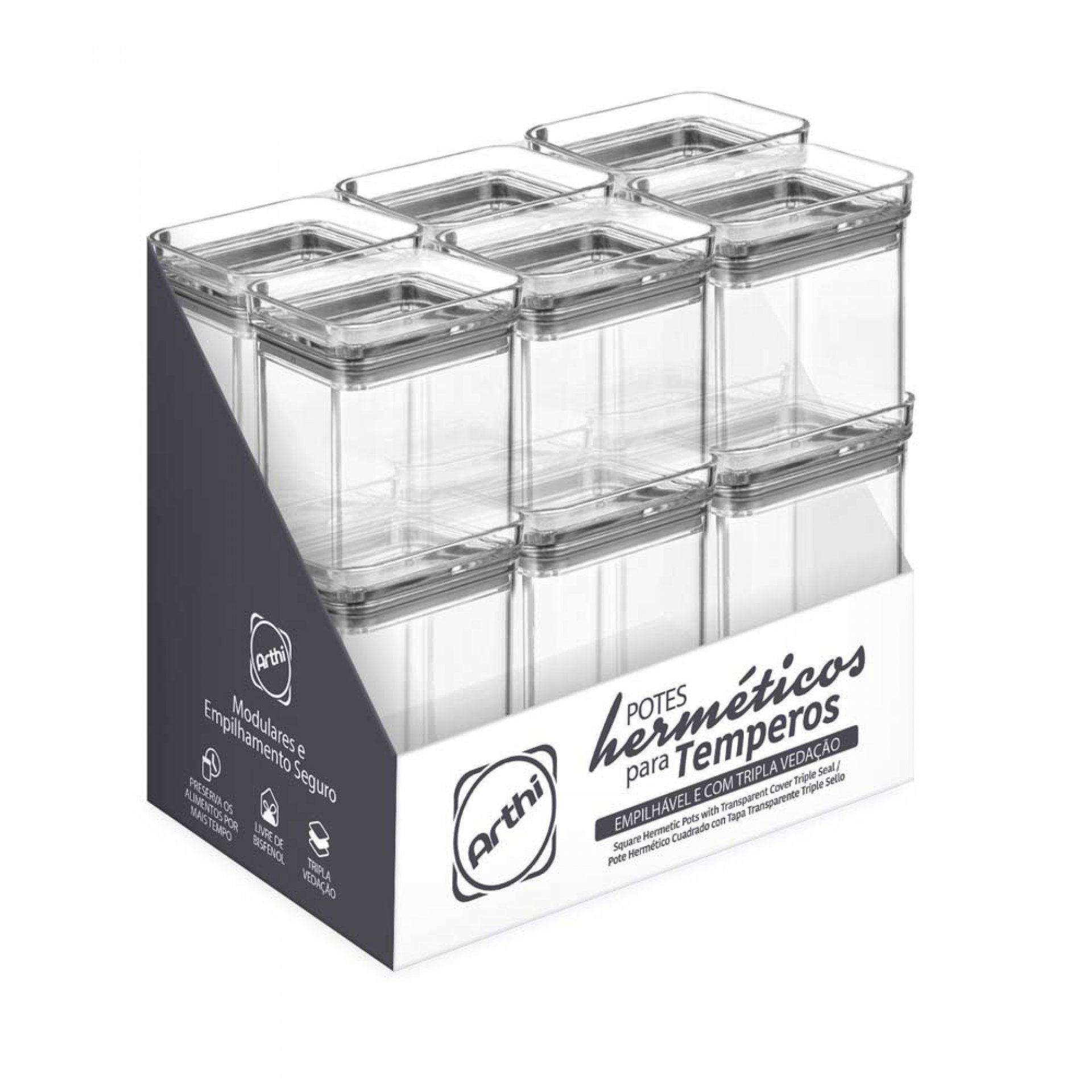 POTE HERMÉTICO PARA ESPECIAS 186 ML (CAJA EXHIBIDORA)