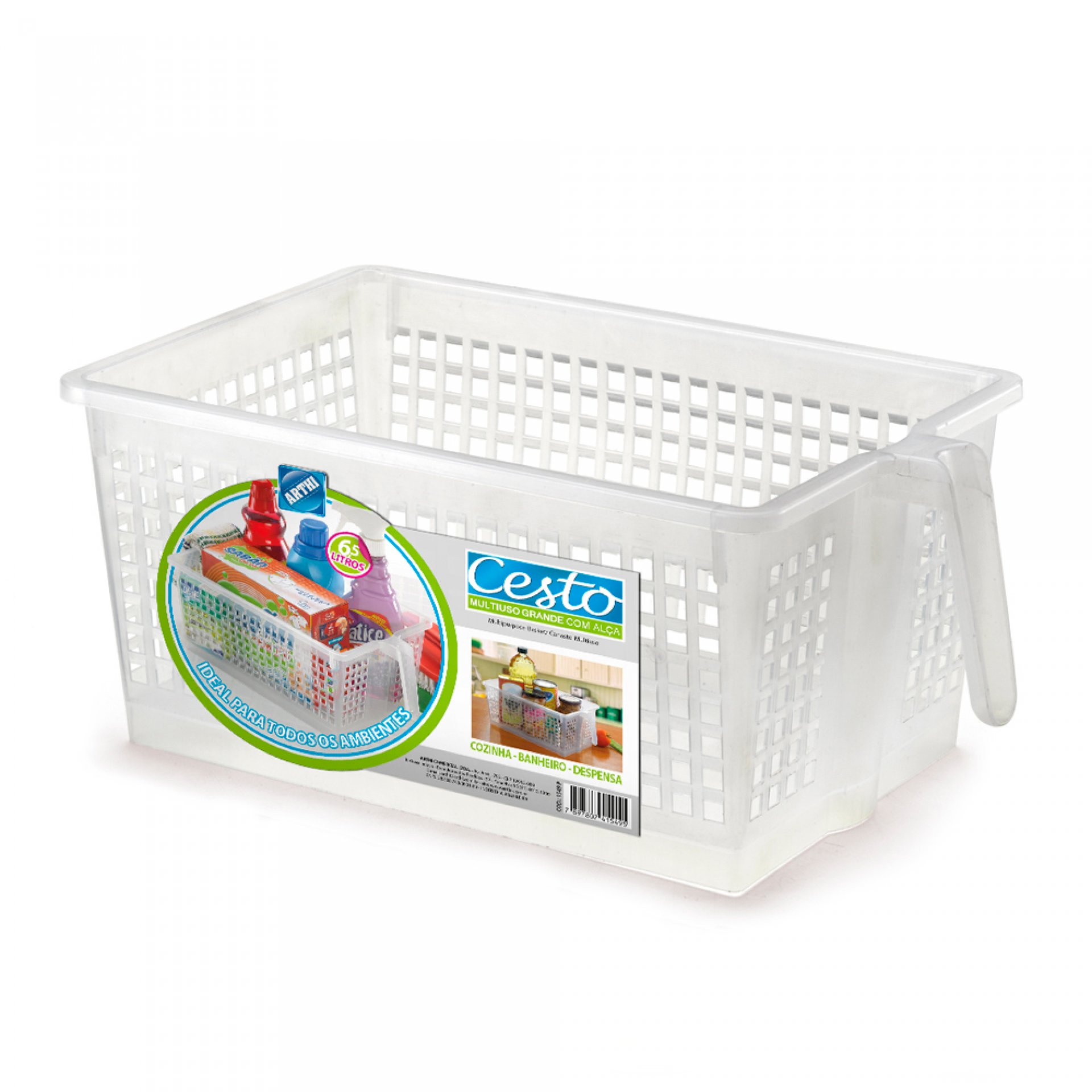 CANASTO MULTIUSO GRANDE CON ASA 6,5 LT