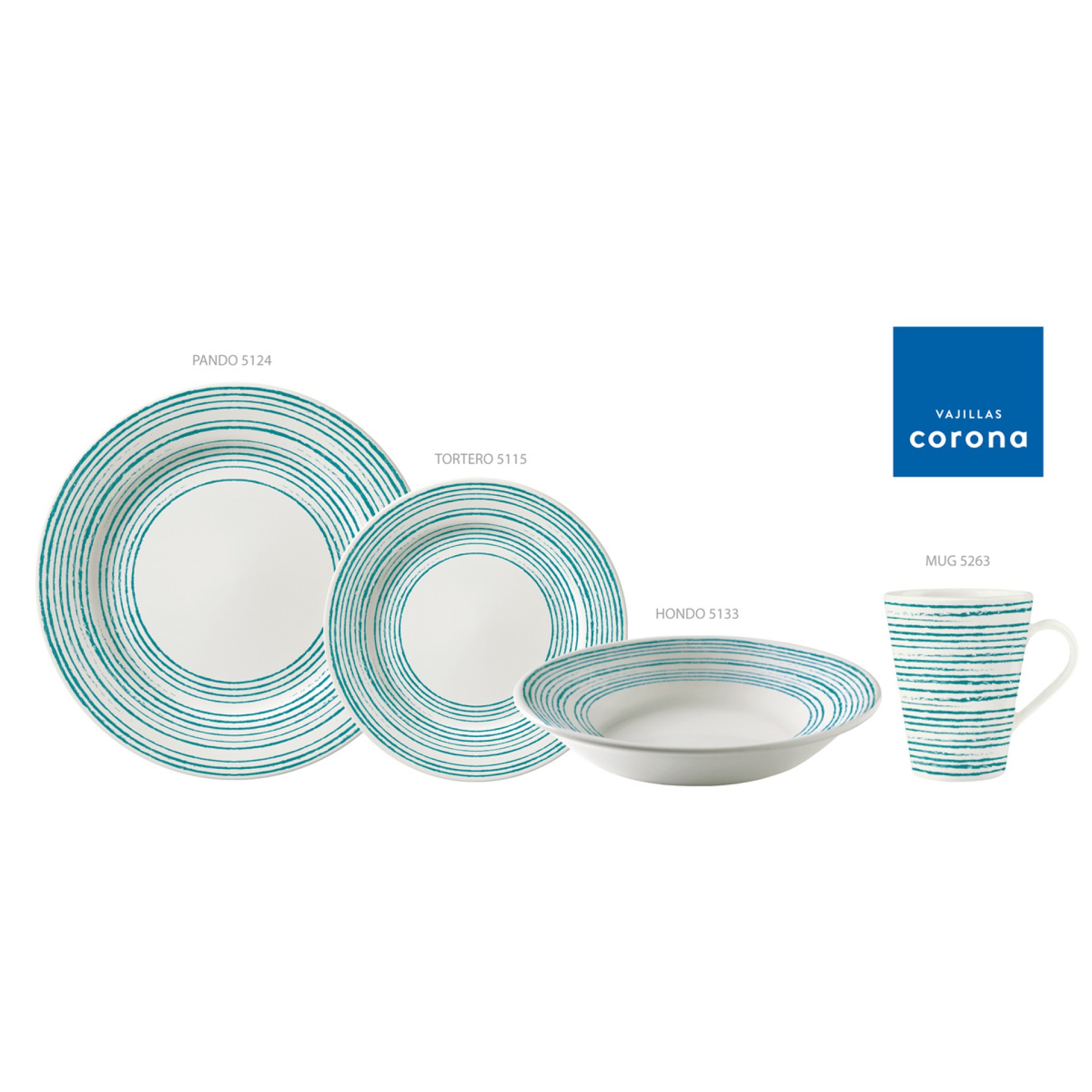 PLATO POSTRE 20.2 CM TRAZOS TURQUESA