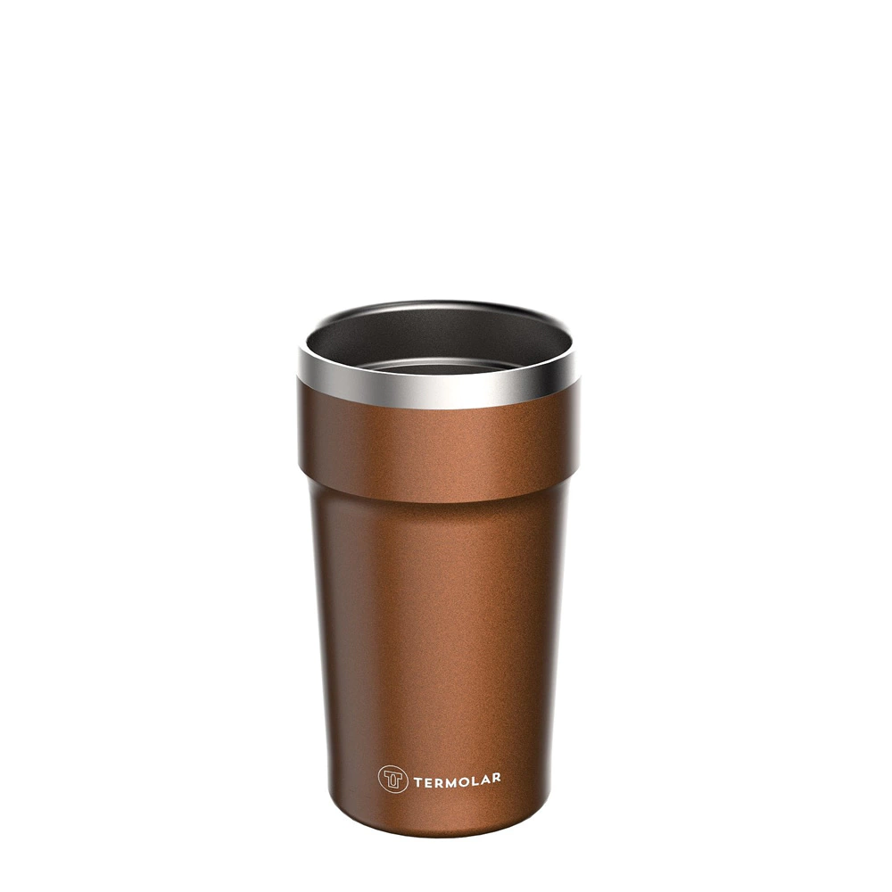 VASO TÉRMICO S/TAPA PUB 500 CC BRONCE (ACERO INOX)