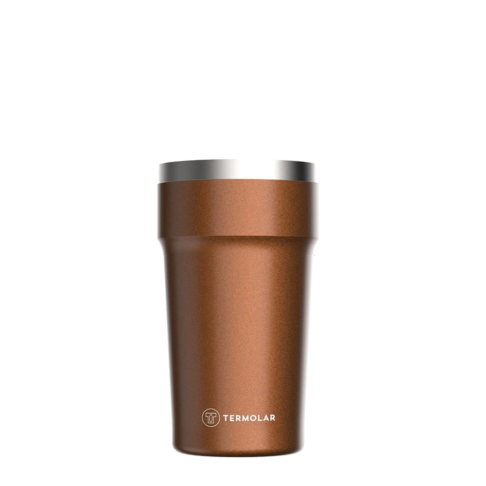 VASO TÉRMICO S/TAPA PUB 500 CC BRONCE (ACERO INOX)