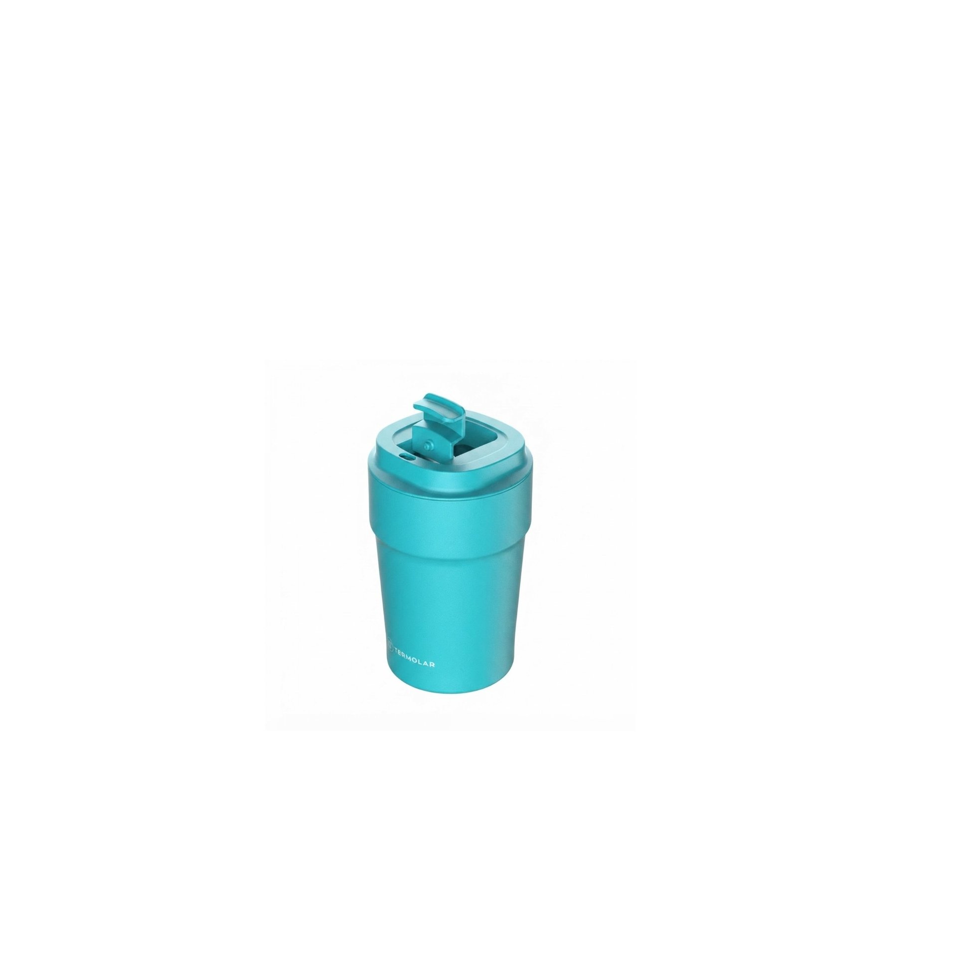 VASO TÉRMICO CON TAPA UNIQ 380ML TURQUESA