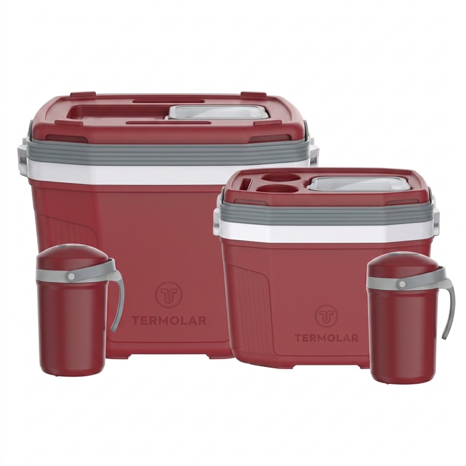 KIT 2 CONSERVADORA 32L + 1 CONSERVADORA 20L +  2 FLIP TOP 2,5L ROJO