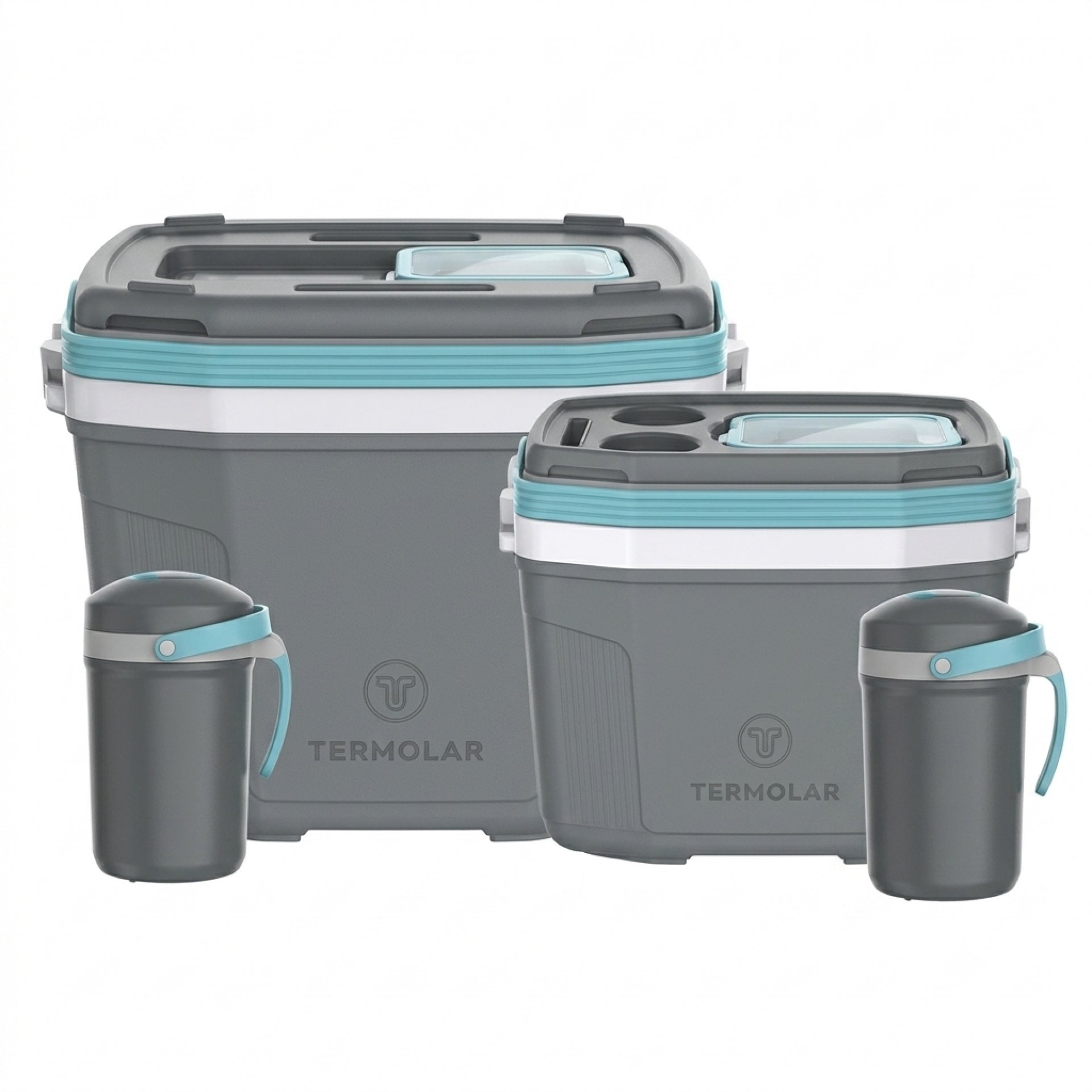 KIT 2 CONSERVADORA 32L + 1 CONSERVADORA 20L +  2 FLIP TOP 2,5L GRIS
