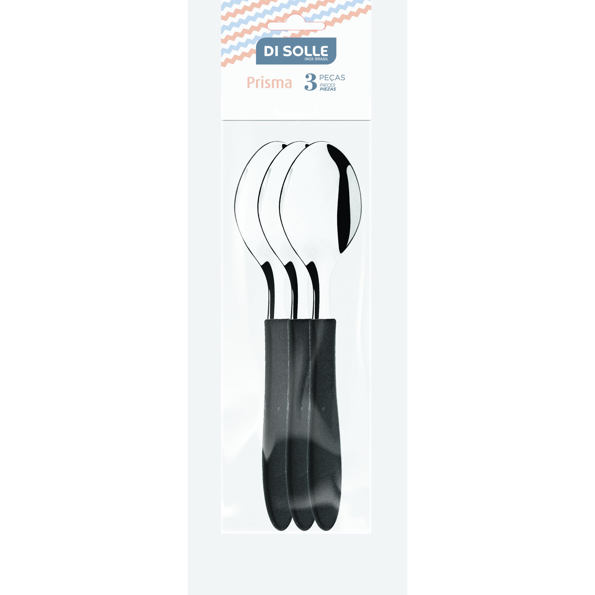 CUCHARA DE MESA X 3 NEGRO PRISMA