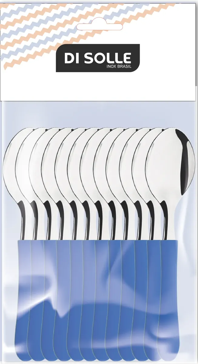 CUCHARA DE TÉ X 12 AZUL PRISMA