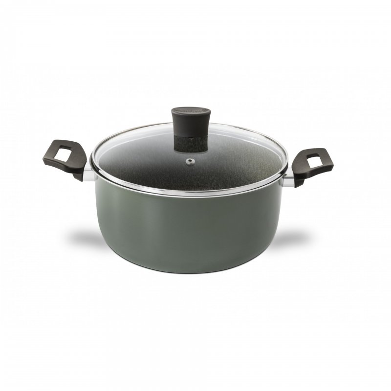 CACEROLA CON ASAS 20 CM CON TAPA DE VIDRIO EKÜ