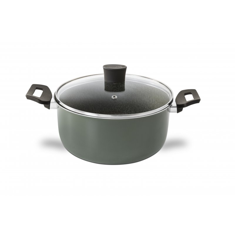 CACEROLA CON ASAS 24 CM CON TAPA DE VIDRIO EKÜ