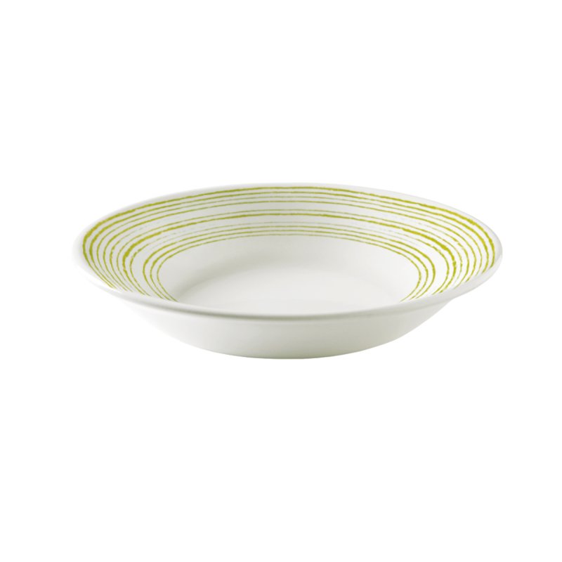 PLATO HONDO 21.3 CM (588 CC) TRAZOS VERDE LIMON