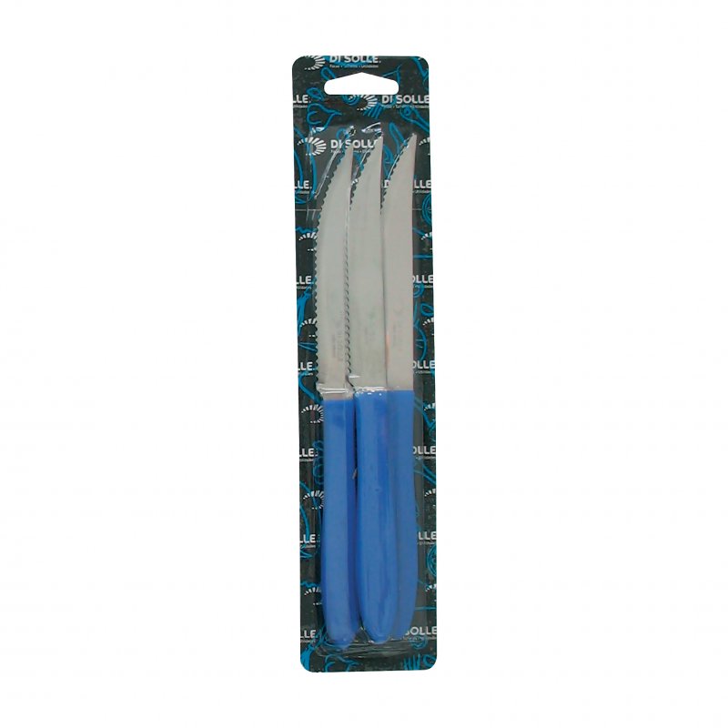 CUCHILLO DE CARNE X 3 AZUL PRISMA